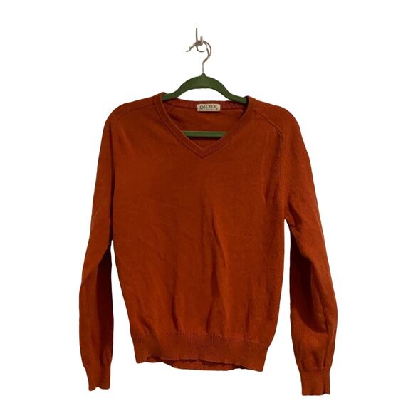 J. Crew Rust Cashmere Blend Pullover V-Neck Sweater Sz S - Picture 1 of 10